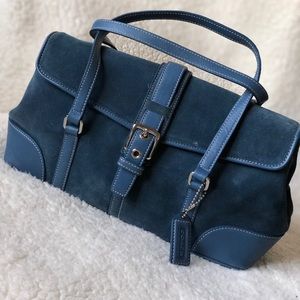 Classic Blue suede coach purse